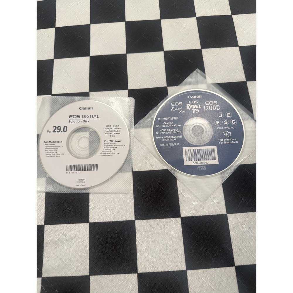 Canon EOS Digital Solution Disk Ver 29.0 & Rebel T5 1200D Instruction Manual CD
